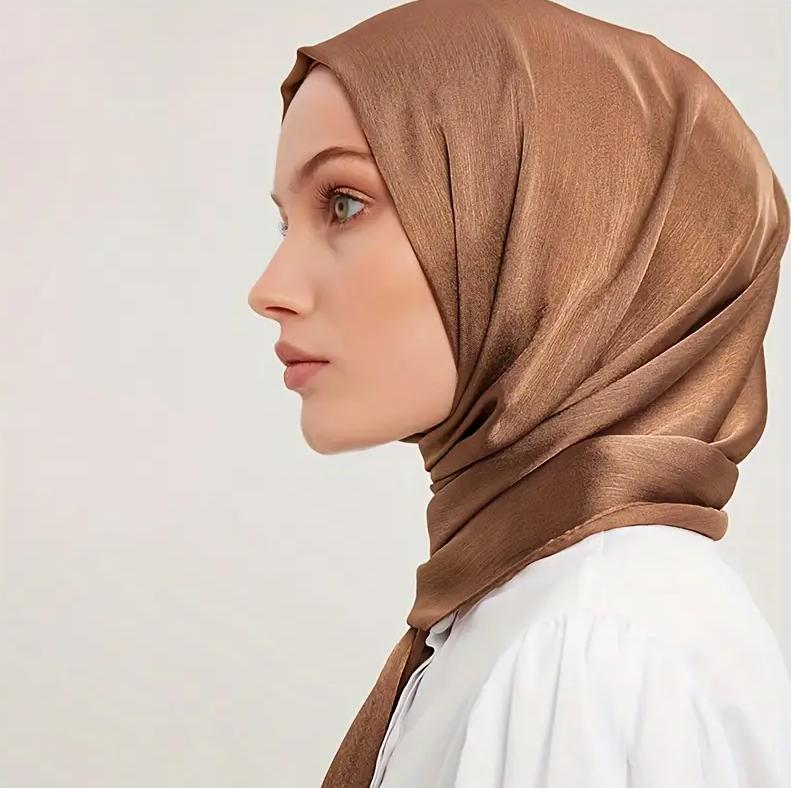 White Muna Satin Hijab main image 0