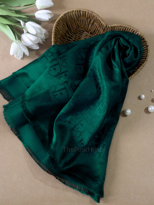 Brand Print Scarf – Viscose Satin Luxe