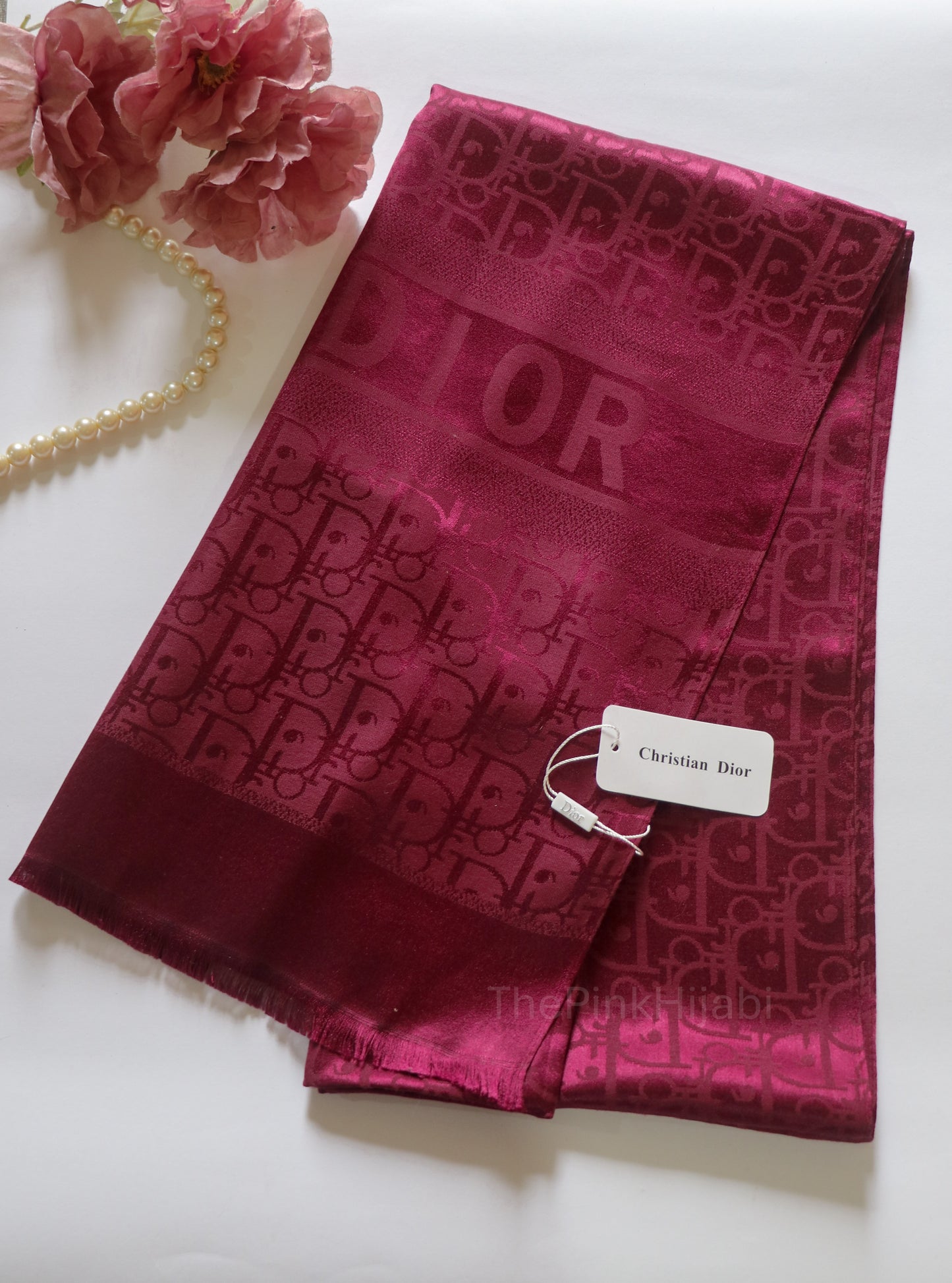 Brand Print Scarf – Viscose Satin Luxe