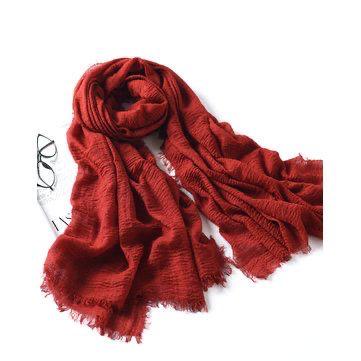 DEEP RED CRINKLED COTTON HIJAB