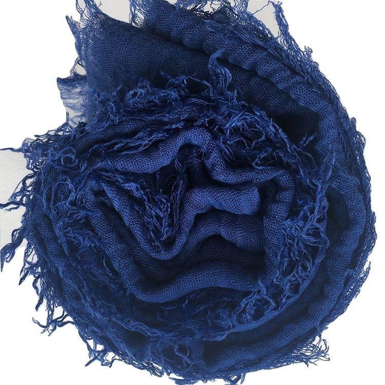 ROYAL BLUE CRINKLED COTTON HIJAB
