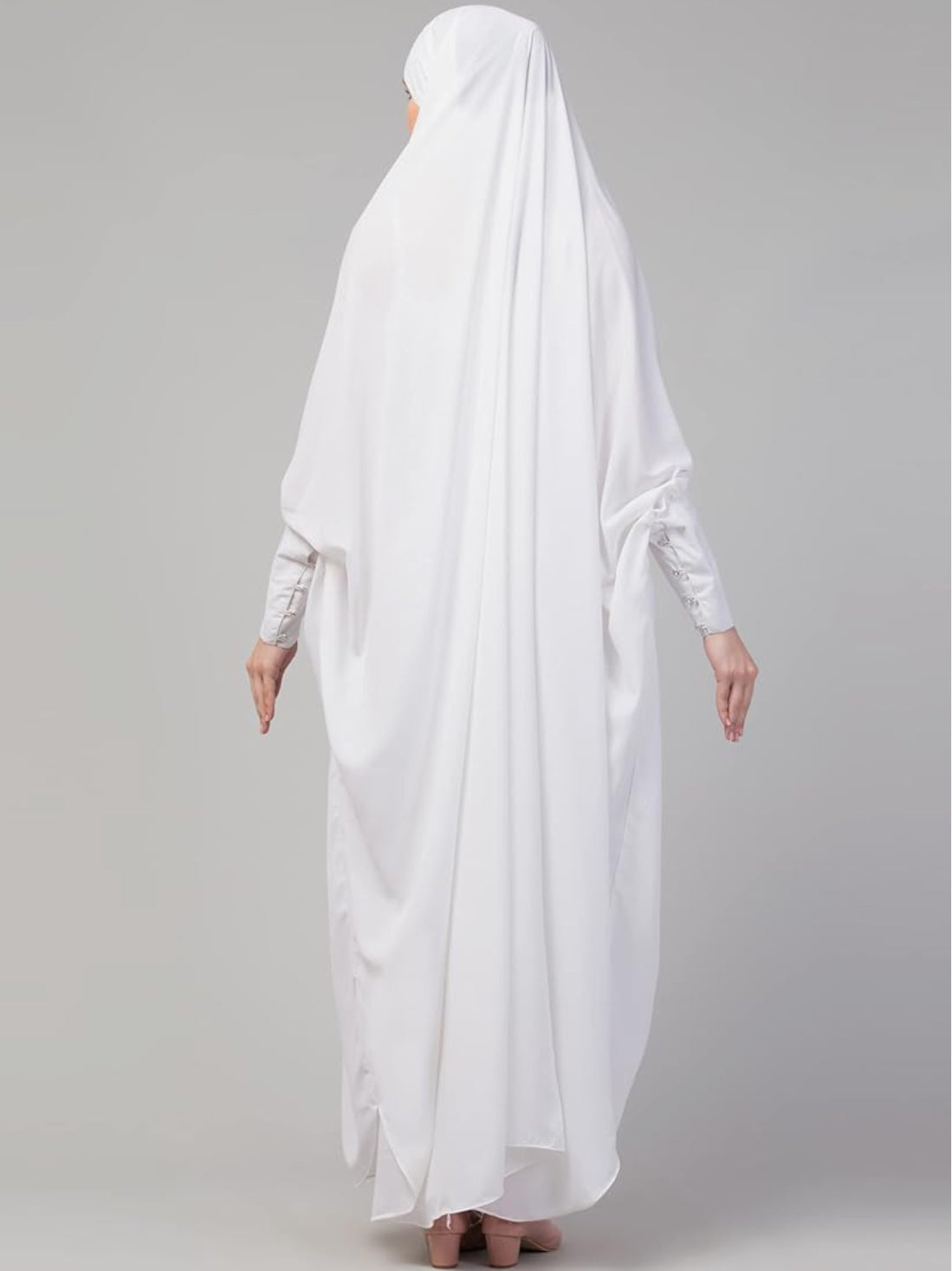 WHITE LONG JILBAB 1 PCS