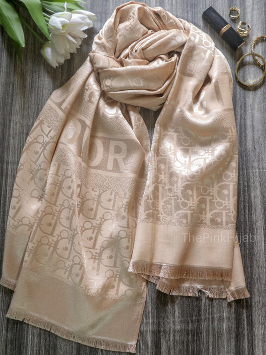 Brand Print Scarf – Viscose Satin Luxe