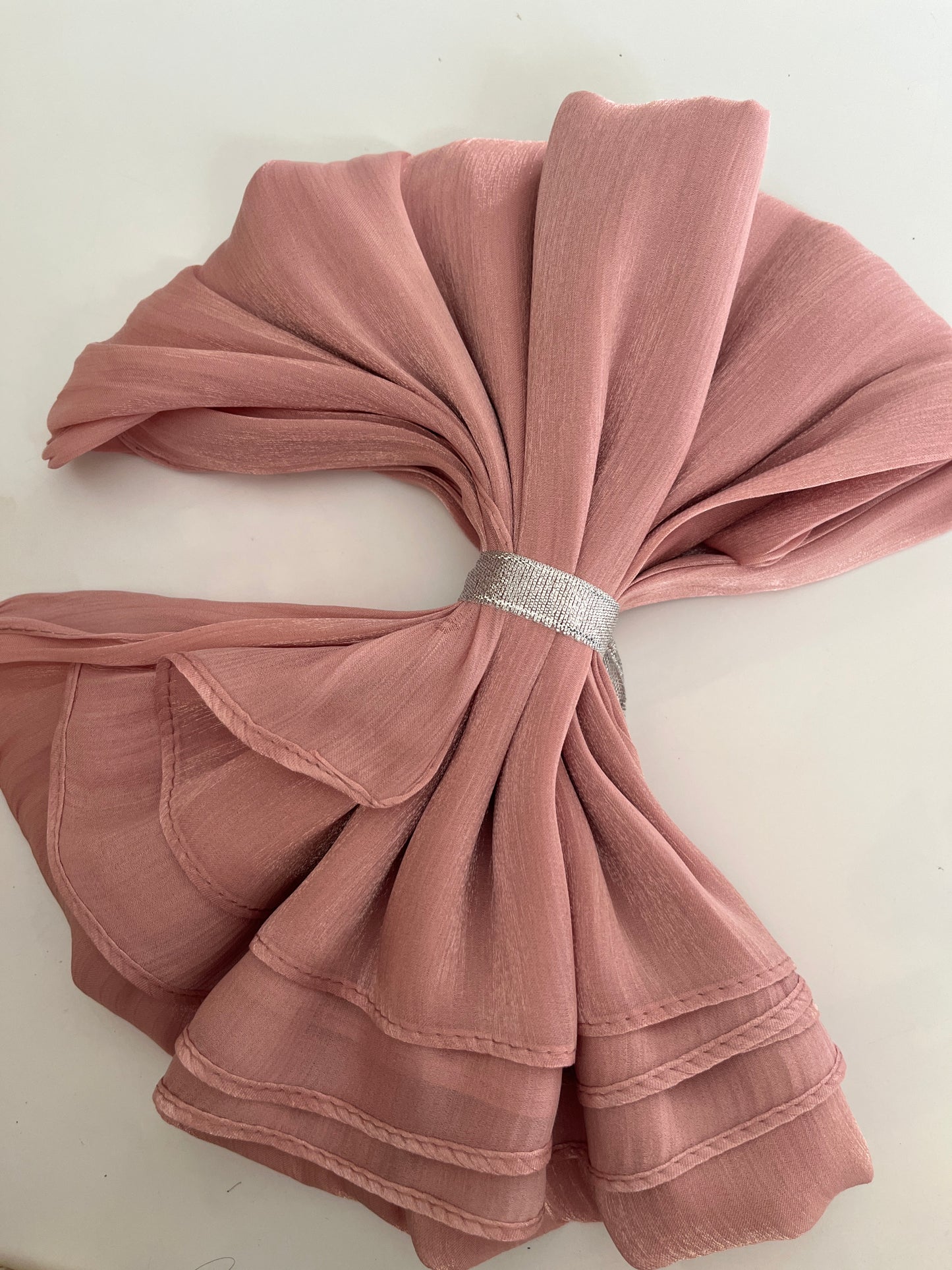 Mauve Pink Organza Shimmer Hijab