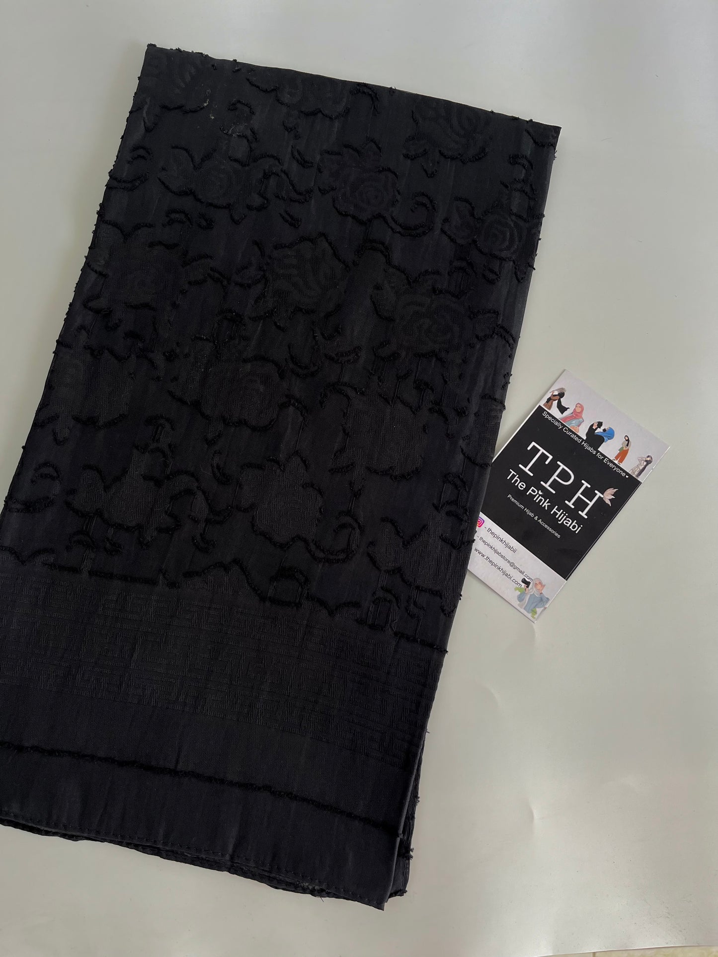 Black Chiffon Brasso Hijab Combo Set
