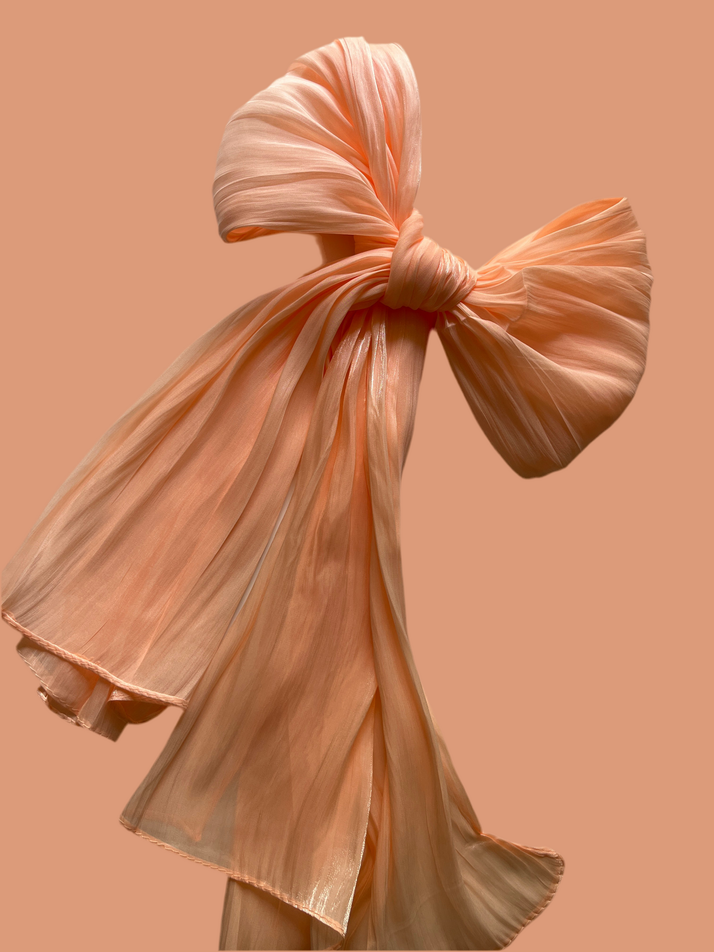 Peach Organza Shimmer Hijab