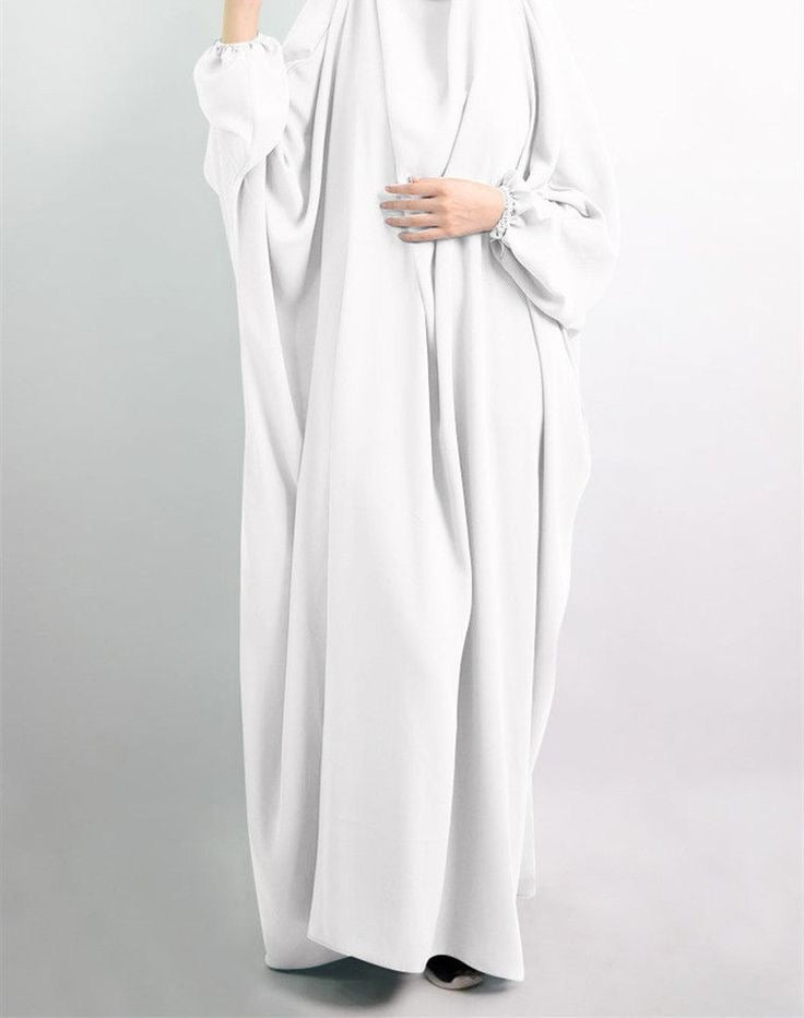 WHITE LONG JILBAB 1 PCS