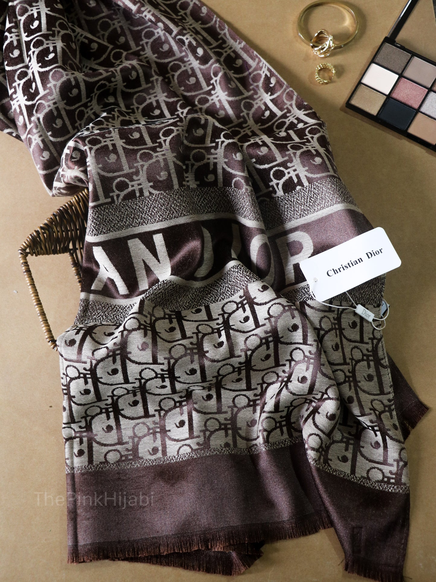 Brand Print Scarf – Viscose Satin Luxe