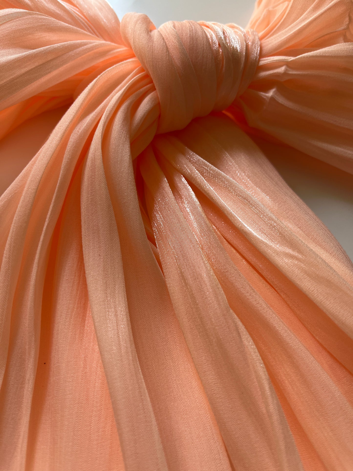 Bright Peach Organza Shimmer Hijab