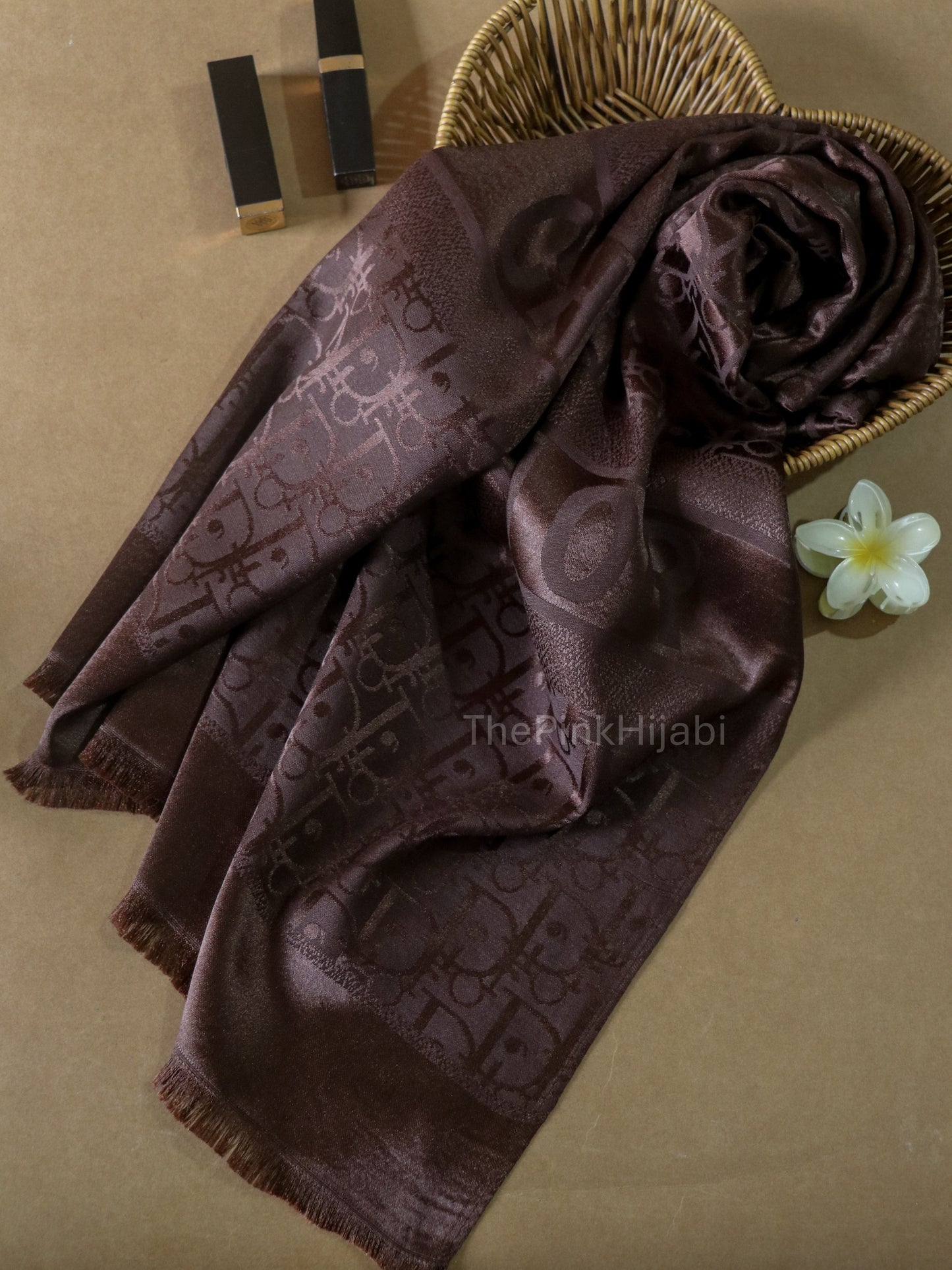 Christian Dior Brand Print Scarf – Viscose Satin Luxe