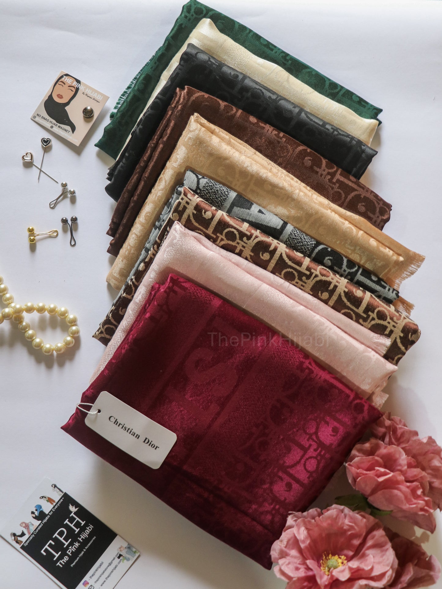 Christian Dior Brand Print Scarf – Viscose Satin Luxe