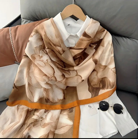 Floral Branded Print Viscose Cotton