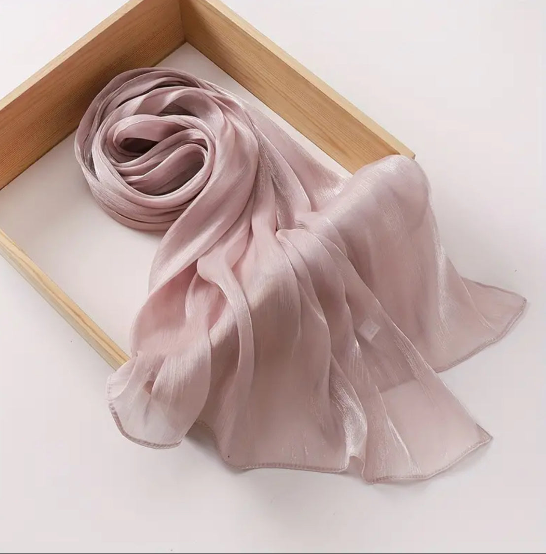 Nude Pink Organza Shimmer Hijab