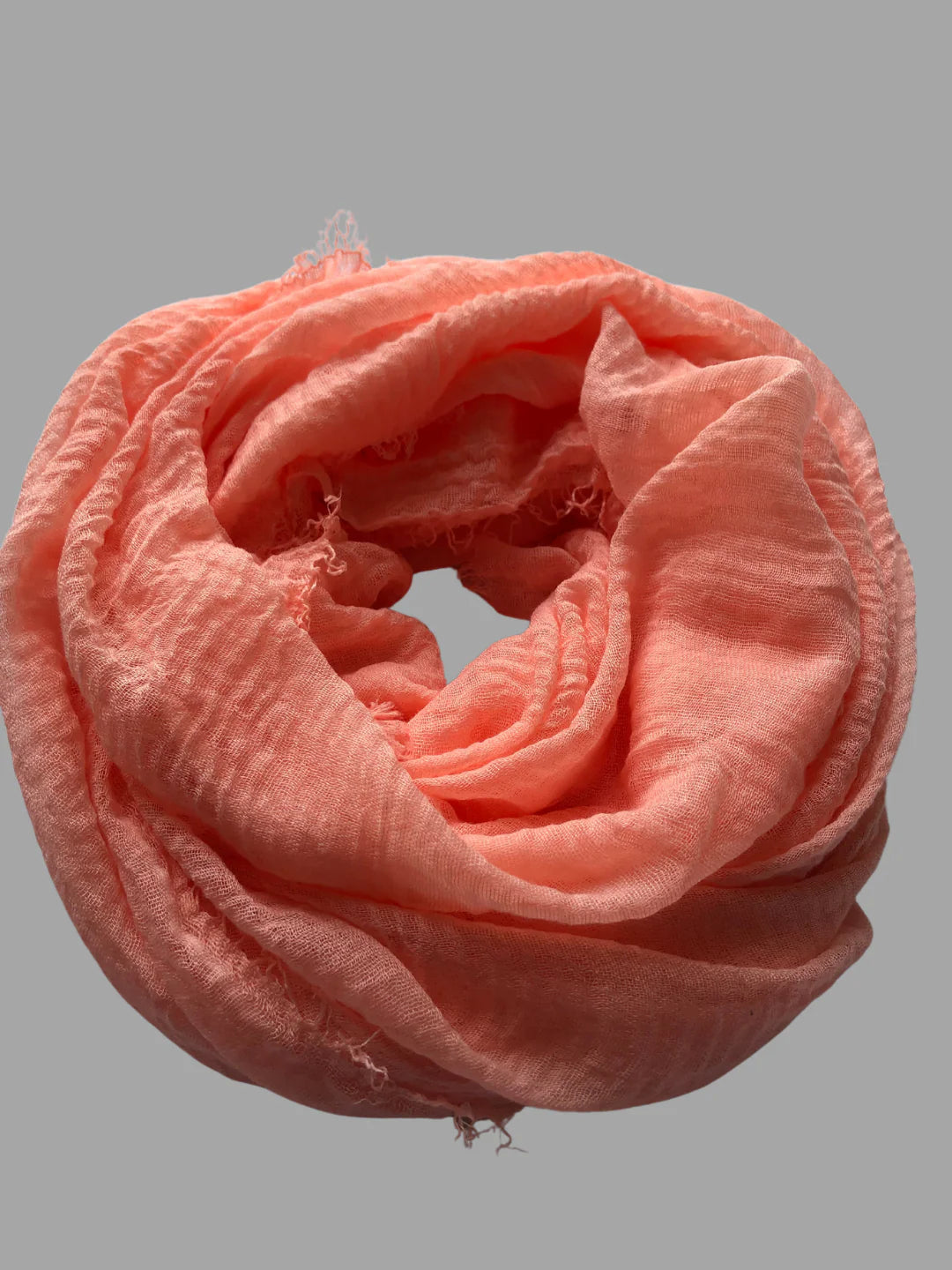PEACH CRINKLED COTTON HIJAB