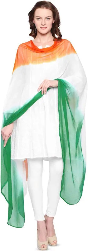 Tri Colour Chiffon Dupatta