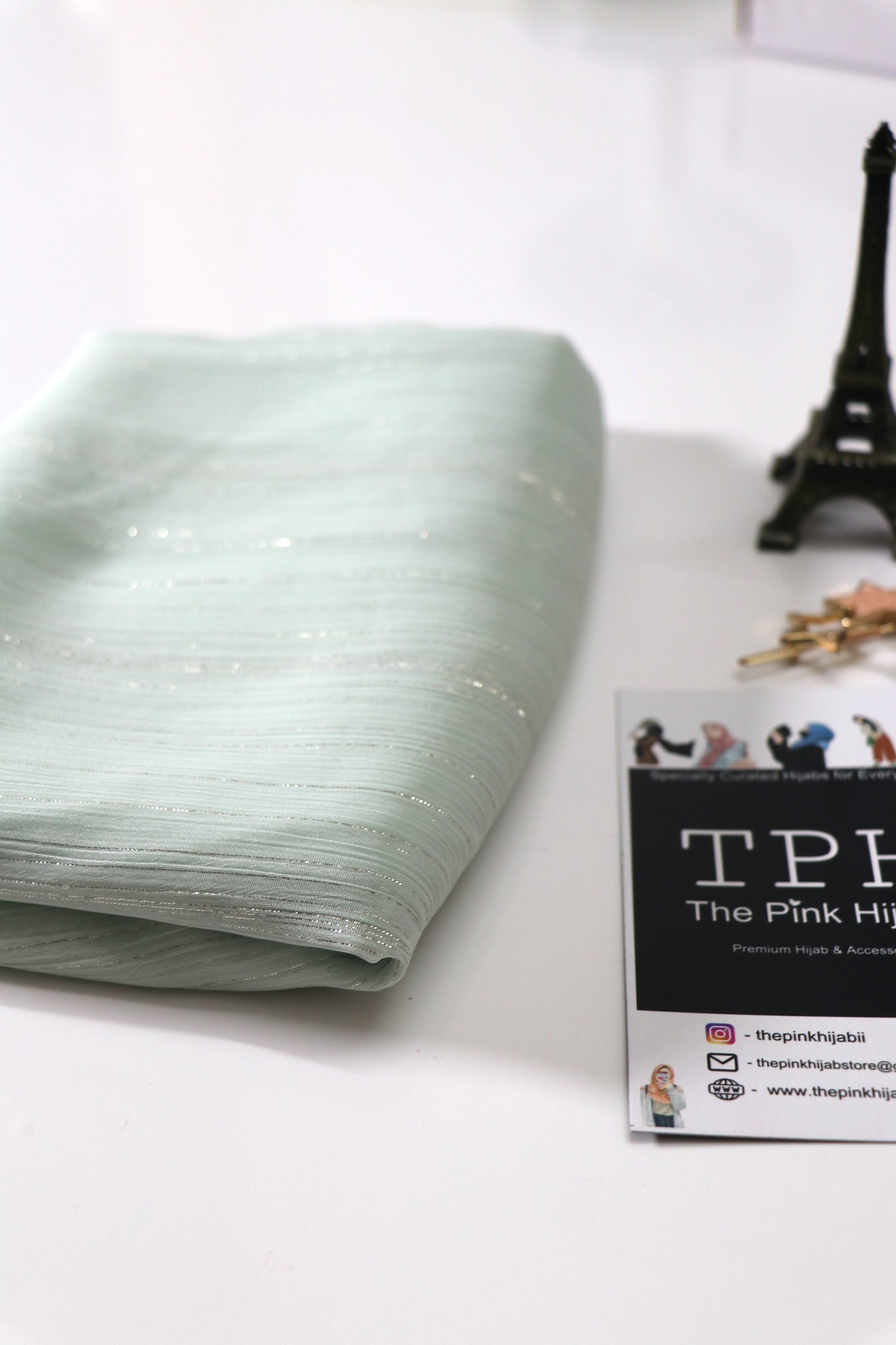 MINT METALLIC CHIFFON HIJAB