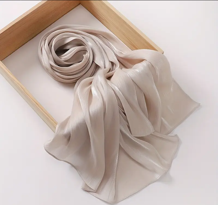 Light Nude Organza Shimmer Hijab