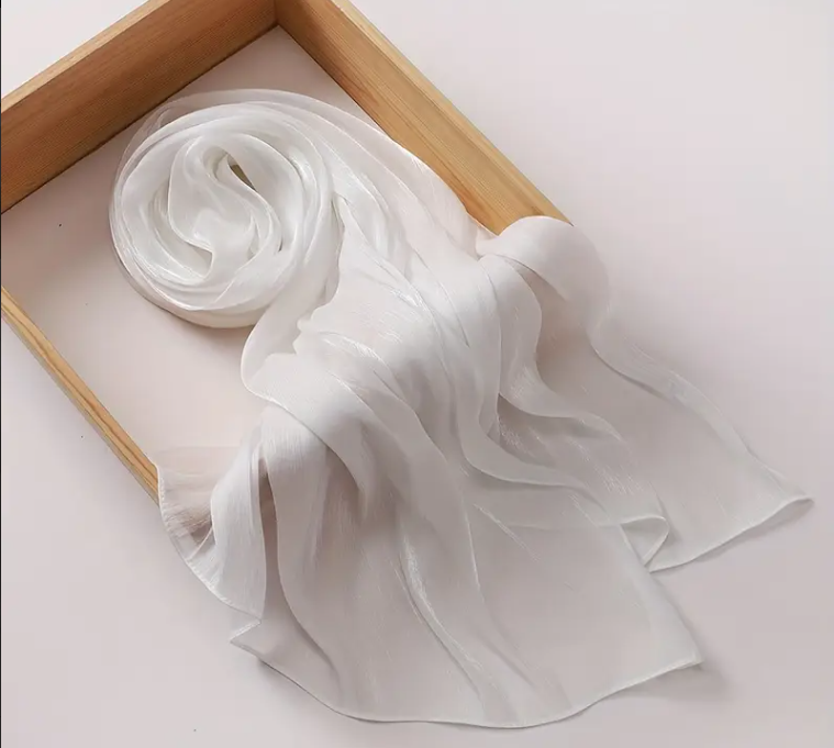 White Organza Shimmer Hijab