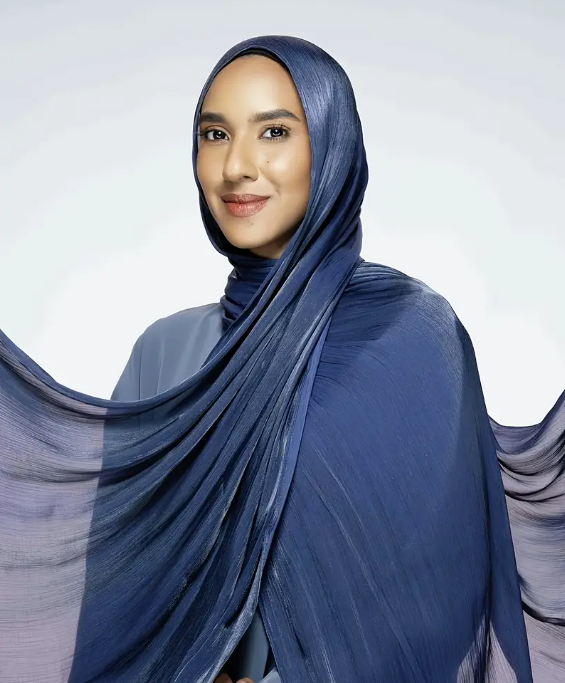 Blue Organza Shimmer Hijab