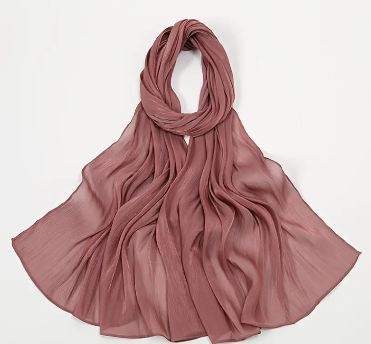 Mauve Organza Shimmer Hijab