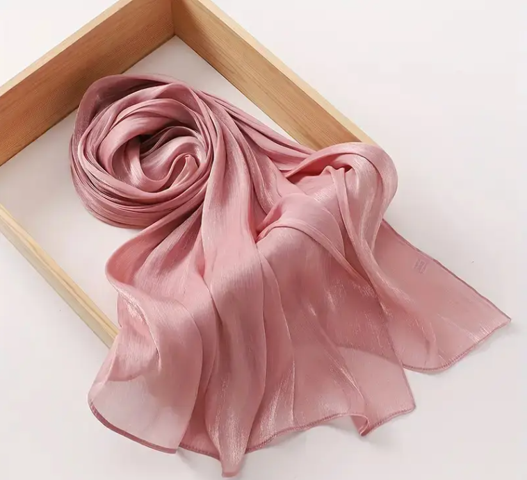 Pink Organza Shimmer Hijab