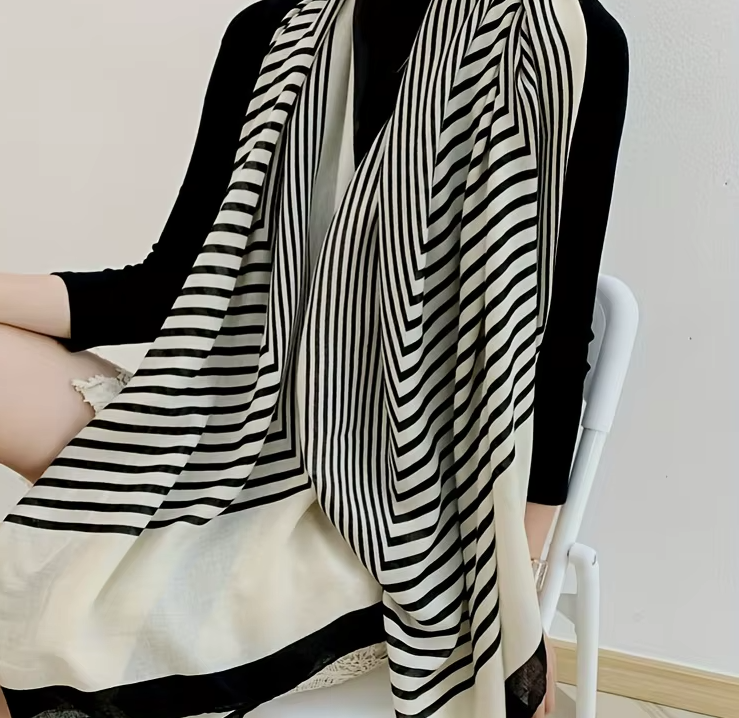 BRANDED VISCOSE COTTON SCARF
