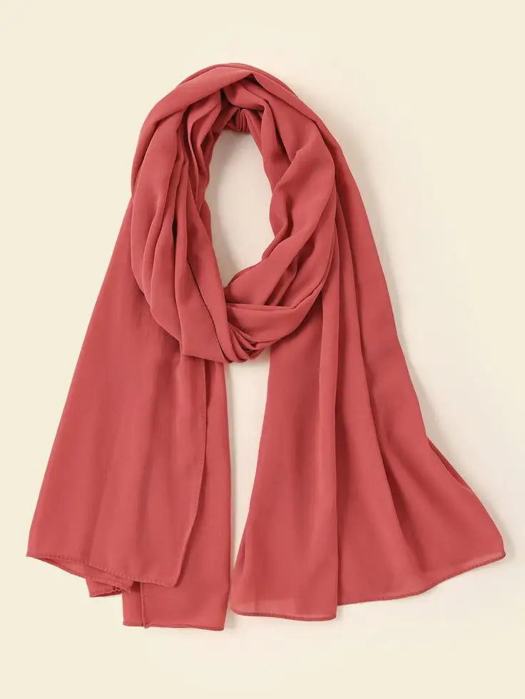 BIG SIZE PINK CHIFFON HIJAB
