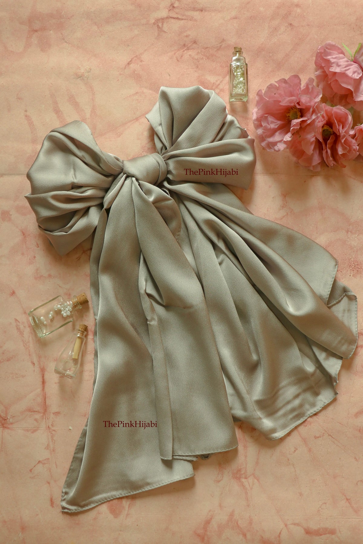 Bubble Satin Hijab in Olive – Premium Non-Slippery Satin Scarf
