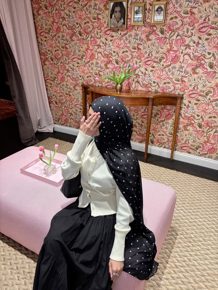 Polka Dot Chiffon Hijab | The Pink Hijabi