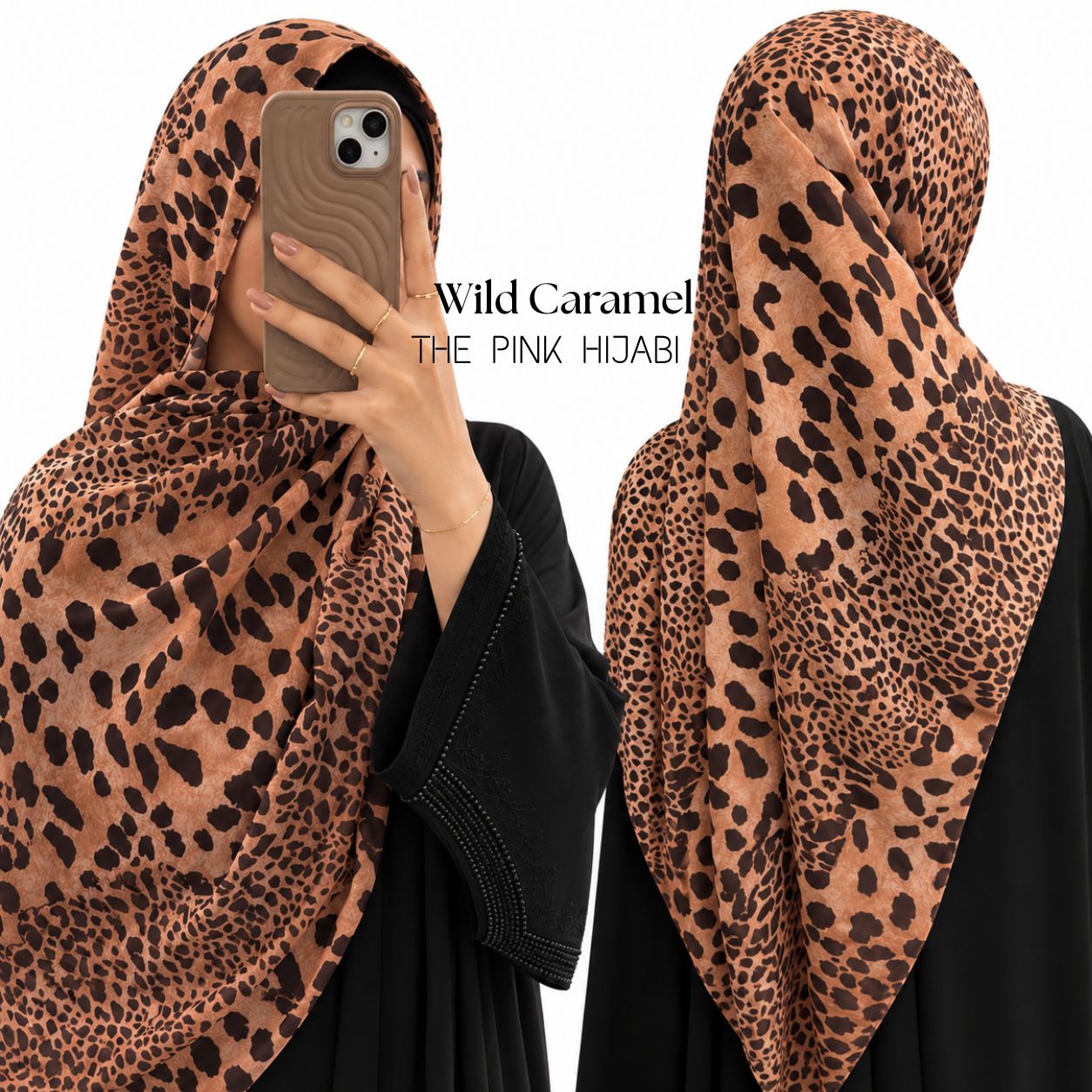 Wild Caramel Animal Print Scarves | The Pink Hijabi