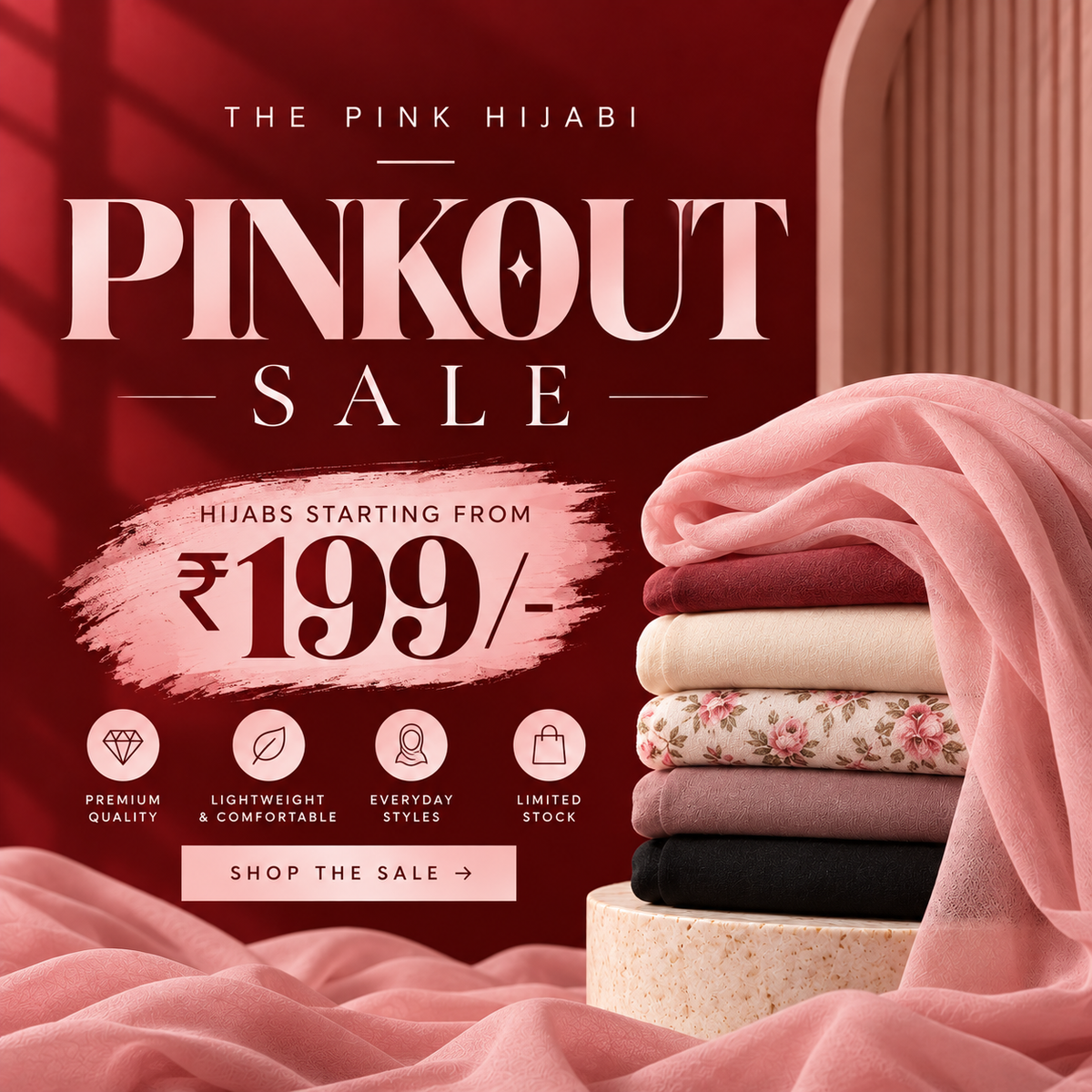 The Pinkout Sale | Hijabs Starting at ₹199