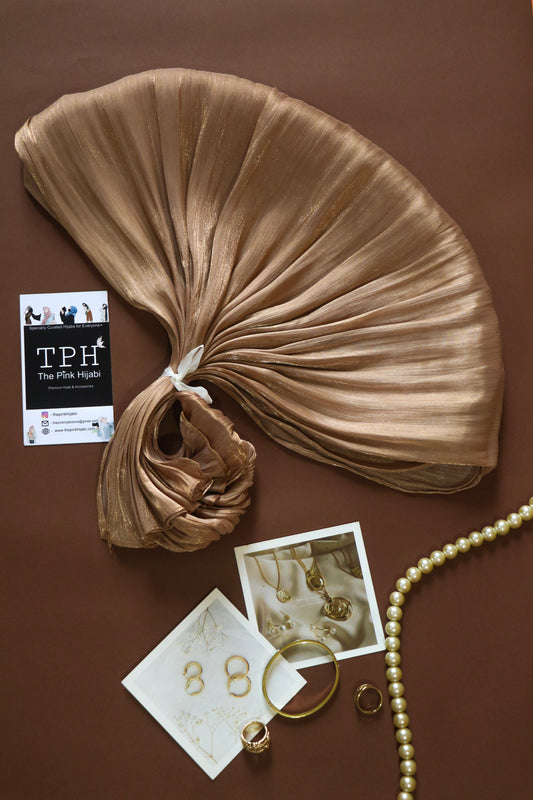 Bronze Organza Shimmer Hijab