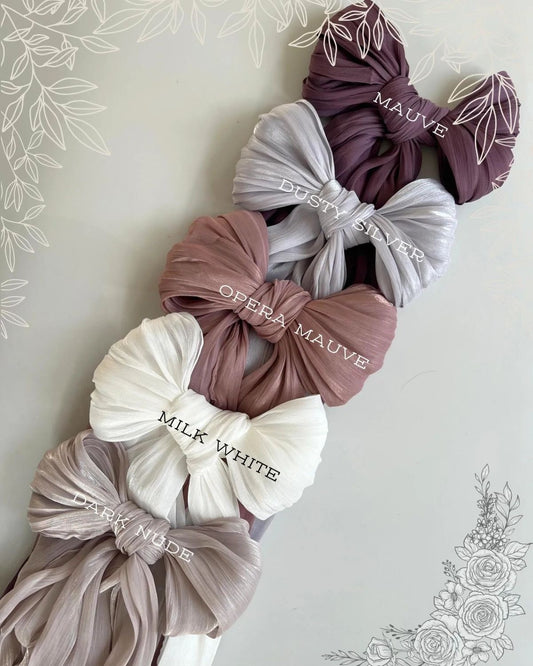 Opera Mauve Organza Shimmer Hijab