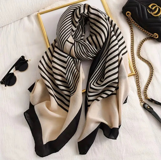 BRANDED VISCOSE COTTON SCARF