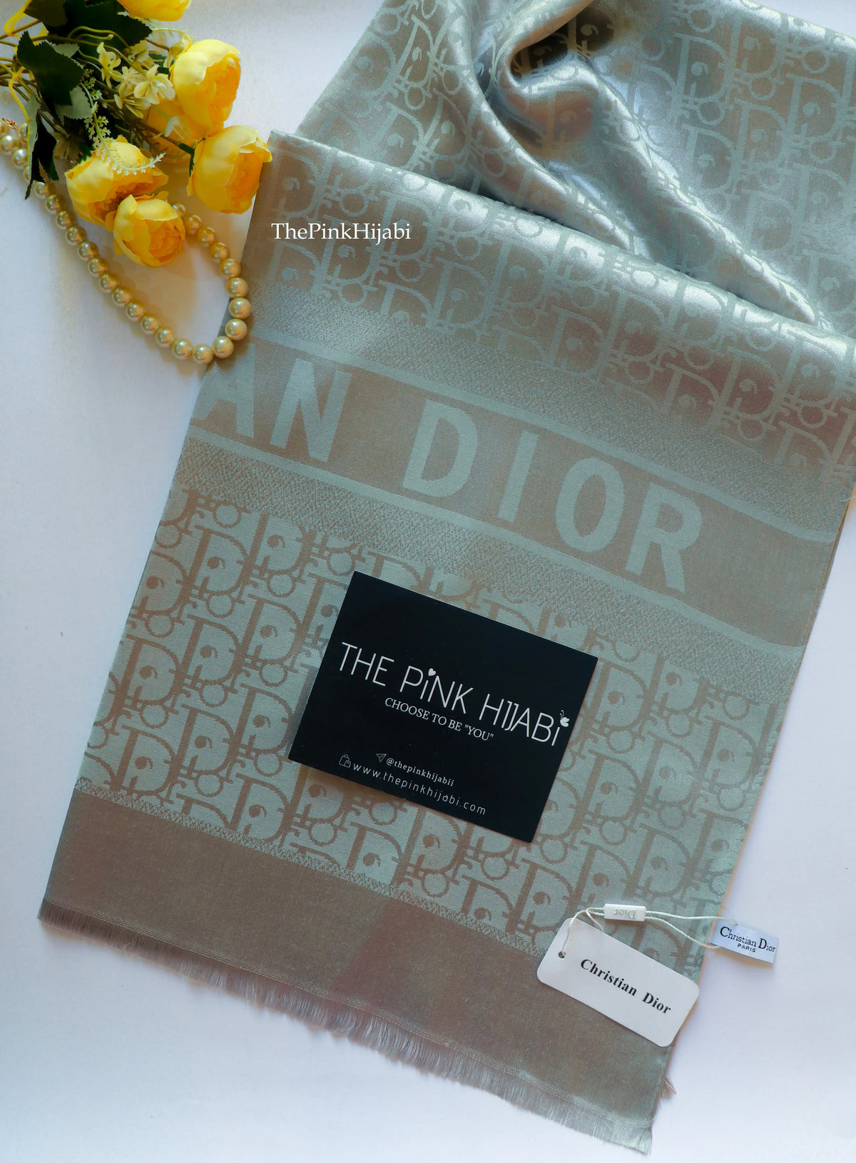 Silver luxury cashmere silk scarf – The Pink Hijabi