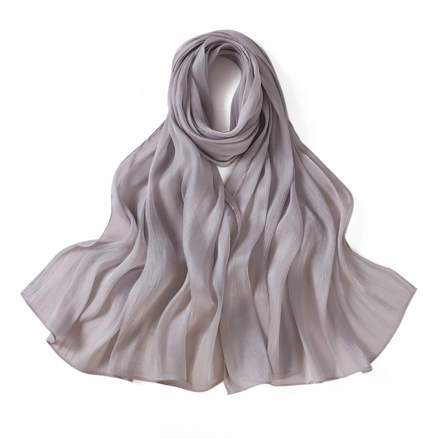 Grey Organza Shimmer Hijab