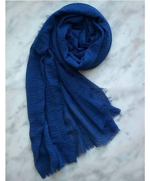 ROYAL BLUE CRINKLED COTTON HIJAB