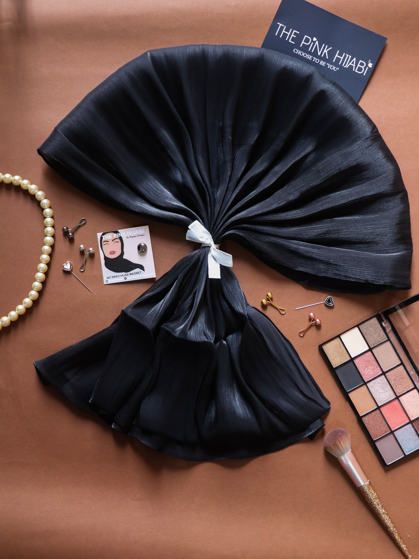 Black Organza Shimmer Hijab