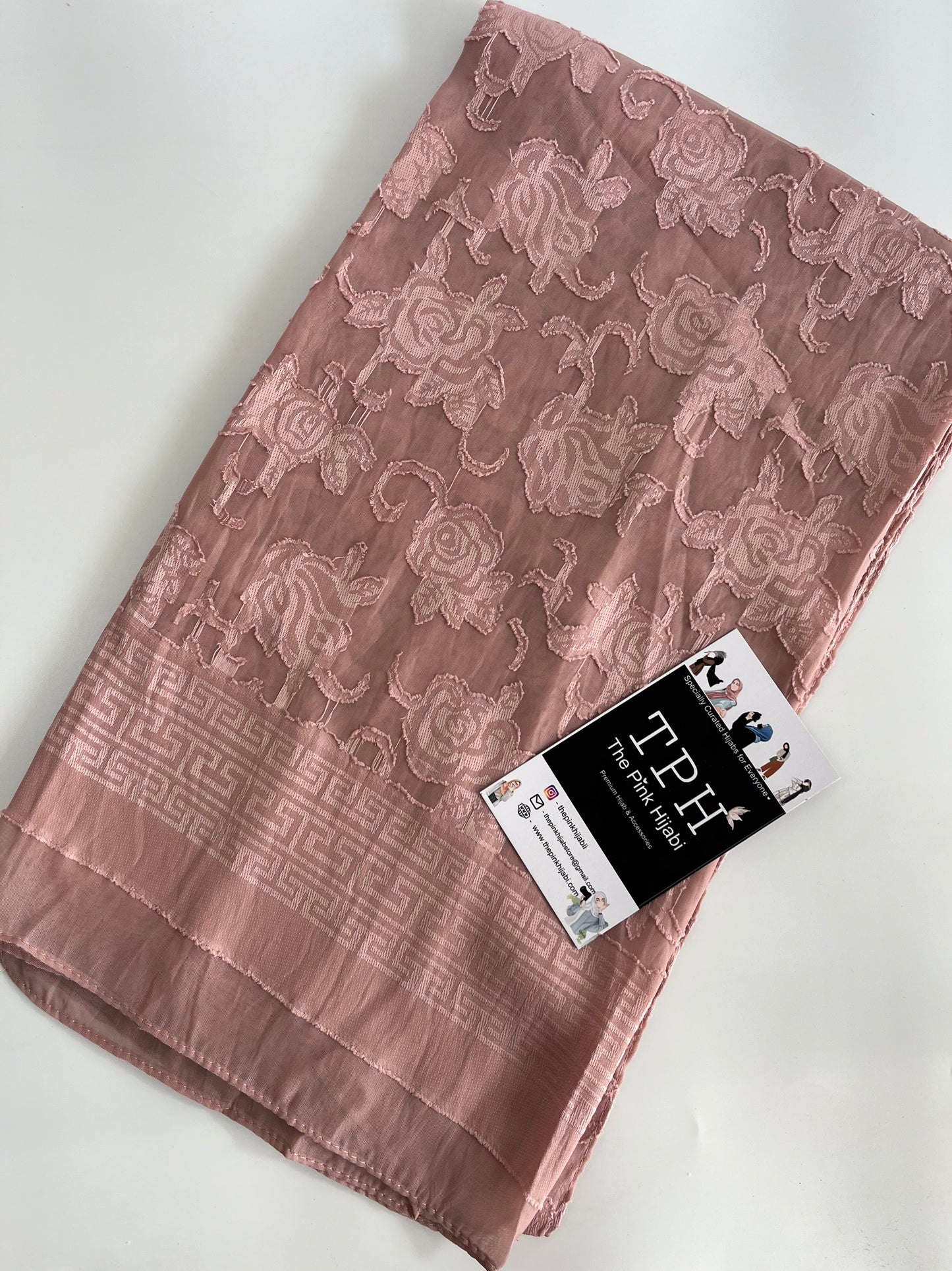 Pastel Pink Chiffon Brasso Hijab