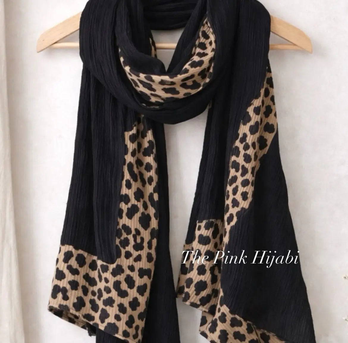 Cheetah Print Ribbed Chiffon Viscose Hijab | The Pink Hijabi