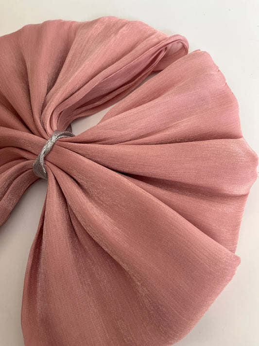 Mauve Pink Organza Shimmer Hijab