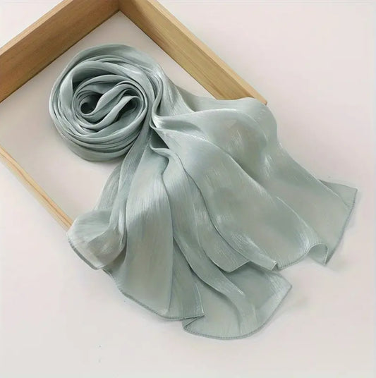 Pastel Green Organza Shimmer Hijab