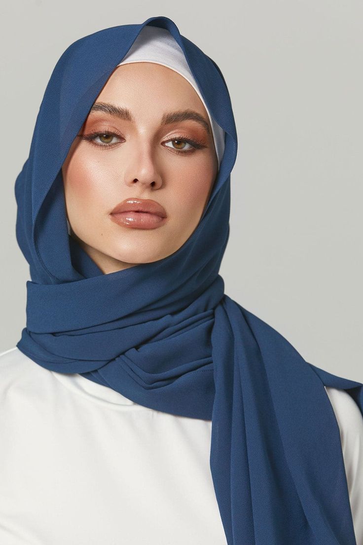 TEAL BLUE GEORGETTE HIJAB