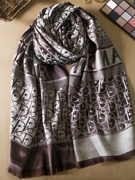 Brown luxury cashmere silk scarf – The Pink Hijabi