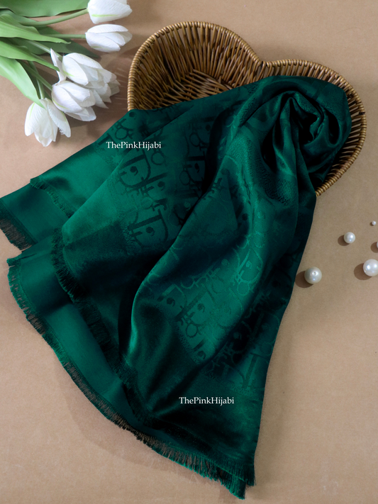 Emerald luxury cashmere silk scarf – The Pink Hijabi