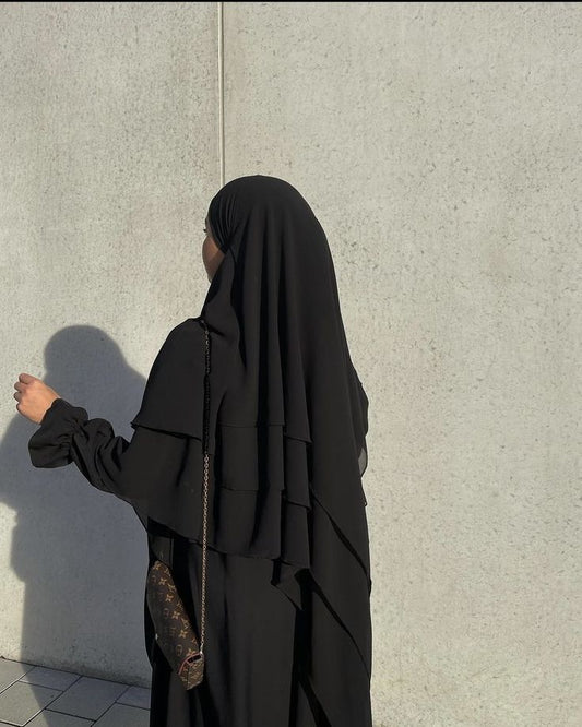 BLACK LAYERED KHIMAR