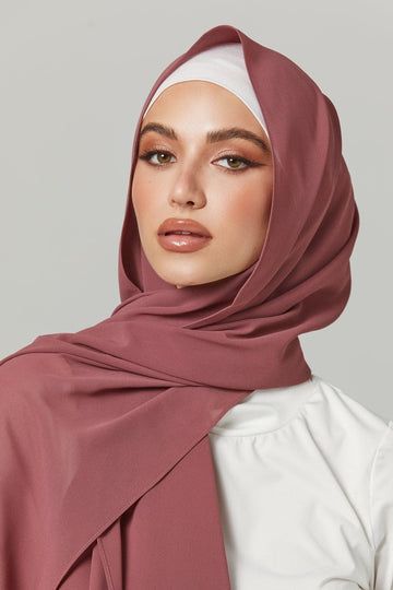 BIG SIZE MAUVE CHIFFON HIJAB