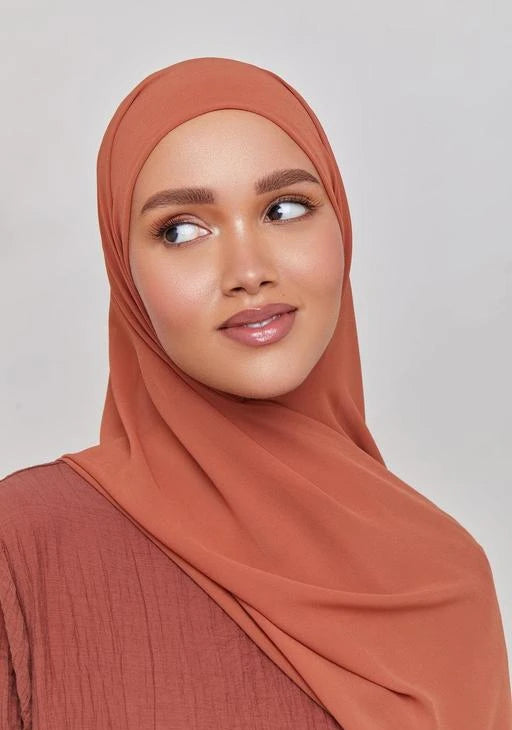 RUST ORANGE GEORGETTE HIJAB