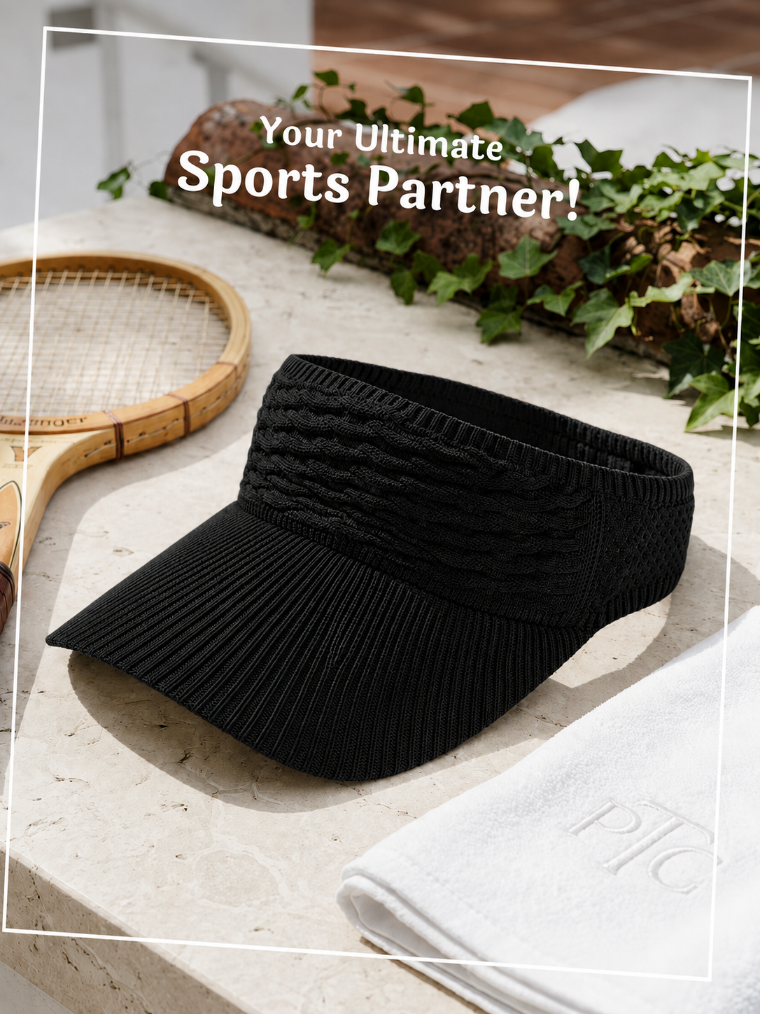 Premium Sports Visor Hijab Cap Black | The Pink Hijabi