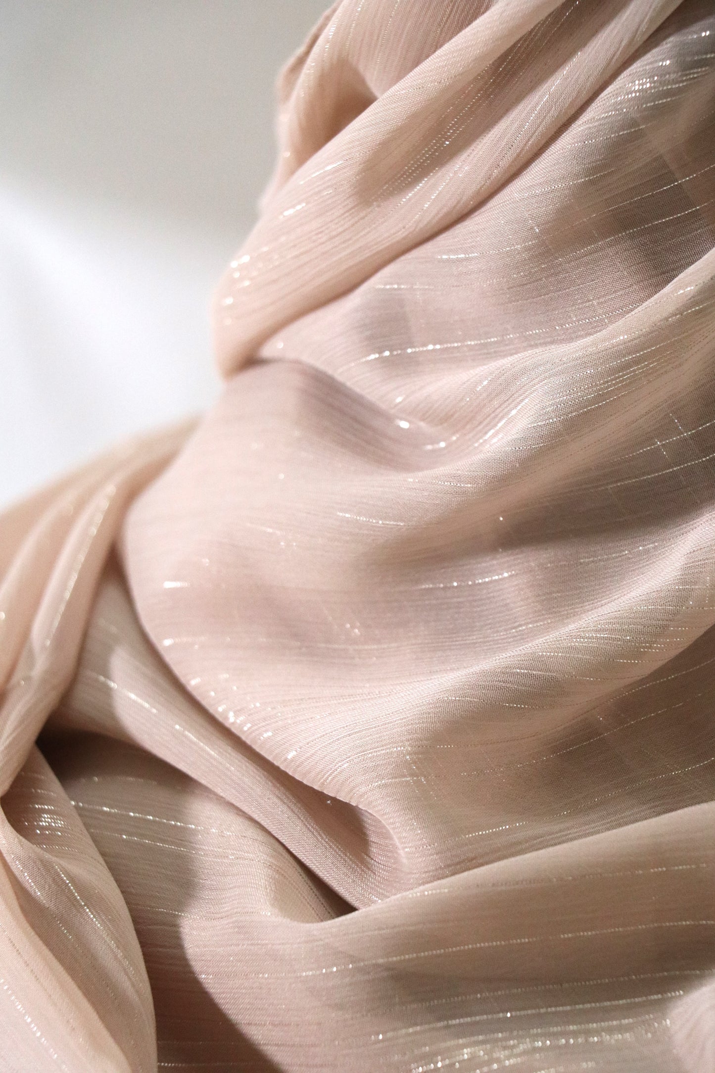 NUDE METALLIC CHIFFON HIJAB